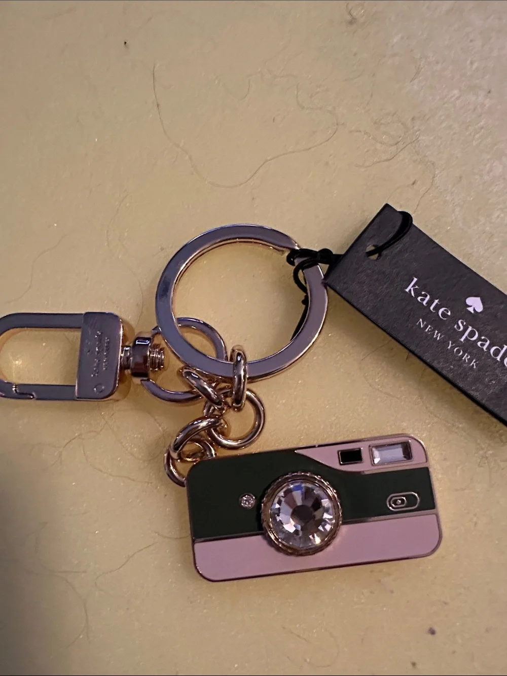 Kate Spade Novelty Camera Charm Keyring with Crystal No Callouts!!!